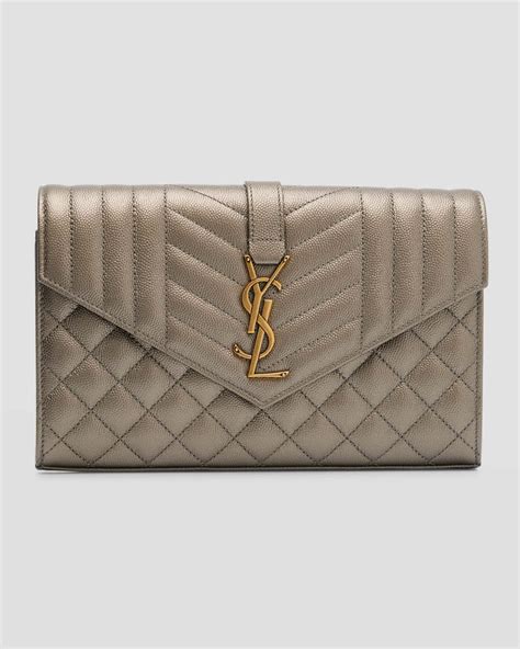 ysl dark beige wallet on chain|Saint Laurent Envelope Triquilt YSL Wallet on Chain in Grained .